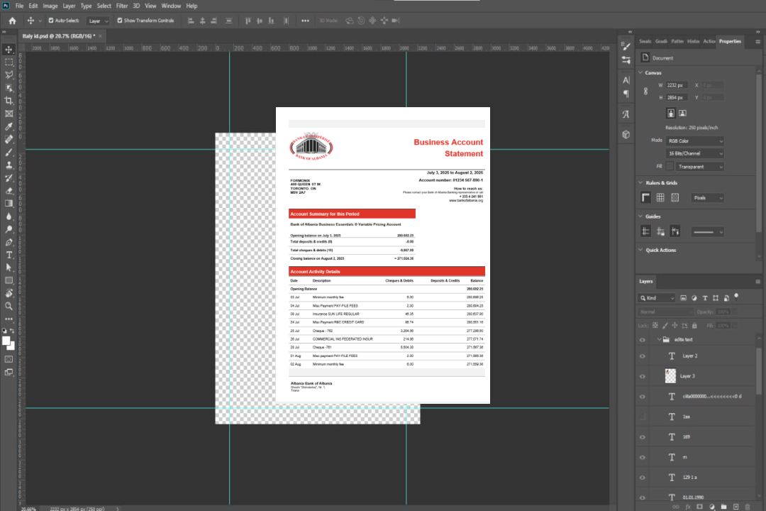 Modèle Word et PDF de relevé de compte professionnel de la Banque d'Albanie template Modèle Word et PDF de relevé de compte professionnel de la Banque d'Albanie template